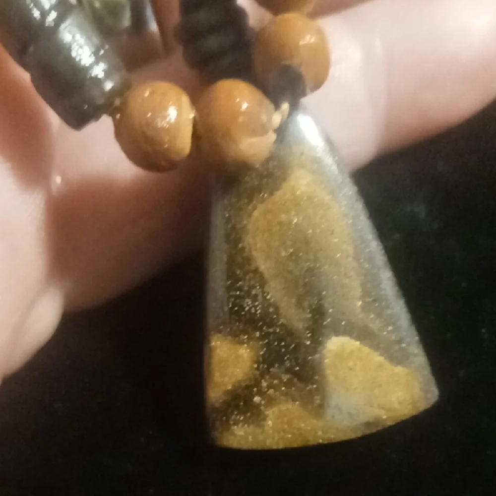 Men's 24 To 28 In L. Brown and Black stone Seed Beaded Slide Necklaces 2